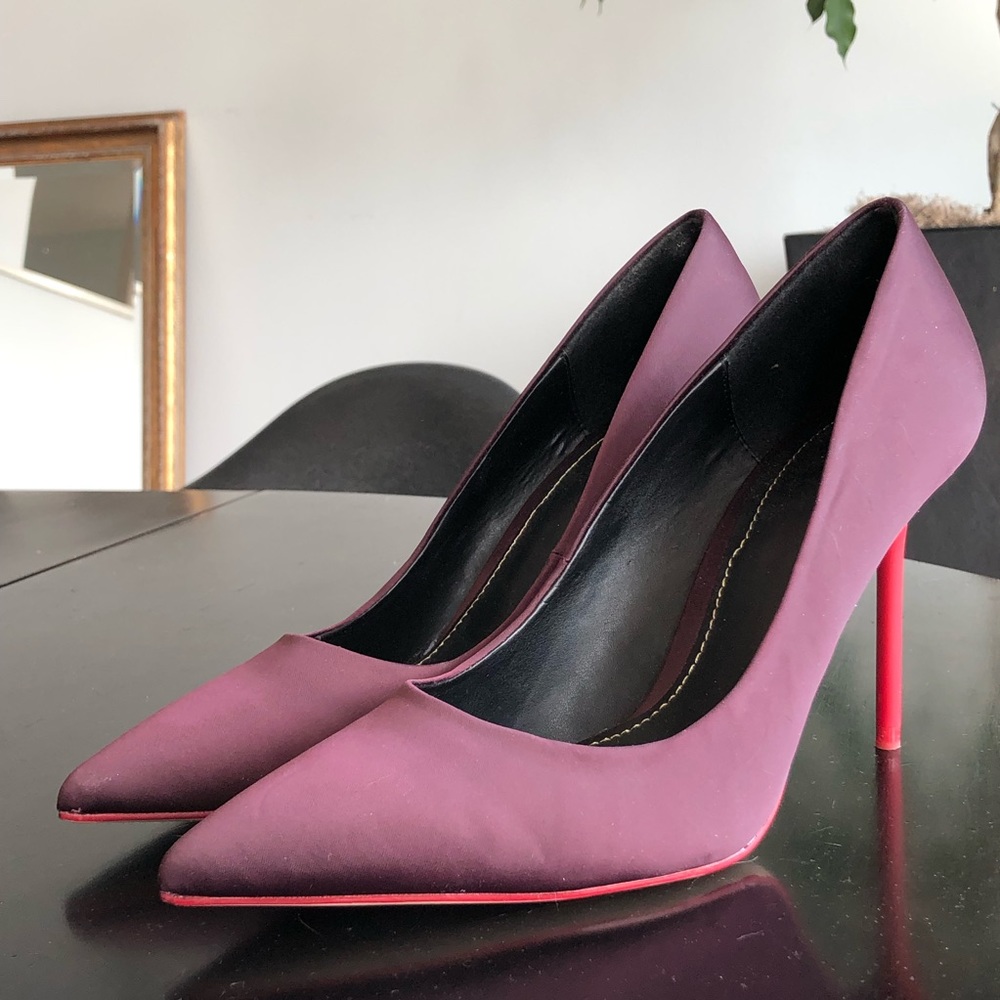 Zara Woman | Purple Pointy Shoe Red Heel